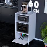 Eliusta Bade Beyaz Çok Amaçlı Mikrodalga ve Mini Fırın Dolabı Mutfak Kiler Düzenleyici Standı 60X119X56 cm - A:1 Kapaklı