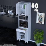 Eliusta Bengi 60 cm Organizer Fırın Dolabı - Kahve Makinası Mutfak Robotu Standı Çok Amaçlı 60X226X32 cm - Beyaz