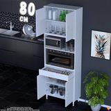 Eliusta Bengi 80 cm Organizer Fırın Dolabı - Kahve Makinası Mutfak Robotu Standı Çok Amaçlı 80X226X32 cm - Beyaz
