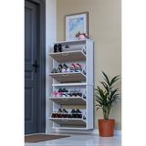 Eliusta Berrak Cordoba 8 Bölmeli Ayakkabılık 72 cm Genişlikte Duvara Monte 72X156X26 cm Ayakkabılık - Cordoba - Beyaz