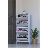 Eliusta Berry Beyaz 8 Raflı 4 Düşer Kapaklı Ayakkabılık 72 cm Genişlik x 168X26 cm Ayakkabılık