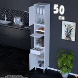 Eliusta Çağıl 50 cm Çok Amaçlı Organizer Dolap - Mutfak Kiler Banyo Antre Hobi Dolabı Beyaz 50X226X32 cm