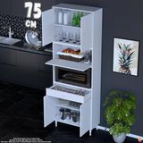 Eliusta Çağıl 75 cm Çok Amaçlı Fırın Dolabı - Mutfak Kiler Banyo Antre Hobi Dolabı 75X226X32 cm - Beyaz