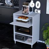 Eliusta Ceren Çok Amaçlı Mikrodalga Mini Fırın Dolabı ve Beyaz Mutfak Kiler Düzenleyici Standı 60X119X56 cm - Ü:1 Kapaklı