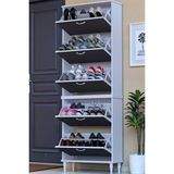 Eliusta Cover 72 cm Ayakkabılık Dış Kapı/koridor/giyim Odası Uygun Antresit Renk 72X205X26 cm Ayakkabılık - Antrasit - Beyaz
