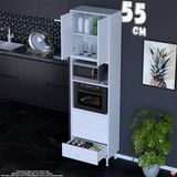 Eliusta Defne 55 cm Fırın Uyumlu 3 Çekmeceli Çok Amaçlı Mutfak Kiler Banyo Organizer Çocuk Odası Dolabı - Beyaz