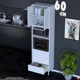 Eliusta Defne 60 cm Fırın Uyumlu 3 Çekmeceli Çok Amaçlı Mutfak Kiler Banyo Organizer Çocuk Odası Dolabı - Beyaz