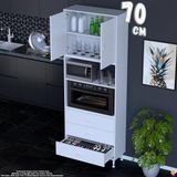 Eliusta Defne 70 cm Fırın Uyumlu 3 Çekmeceli Çok Amaçlı Mutfak Kiler Banyo Organizer Çocuk Odası Dolabı - Beyaz