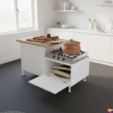 Eliusta Defne Çok Amaçlı Mutfak Kiler Dolabı Set Üstü Ocak Altı Modülü Ekmeklik 60X45X56 cm - Beyaz