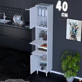 Eliusta Derin 40 cm 4 Kapaklı Çok Amaçlı Organizer Mutfak Kiler Dolabı Banyo Çocuk Odası Boy Dolabı Beyaz