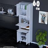 Eliusta Derin 60 cm 6 Kapaklı Çok Amaçlı Mutfak Kiler Dolabı Organizer Banyo Çocuk Odası Boy Dolabı Beyaz