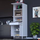 Eliusta Duru 56 cm Derinlik Fırın ve Mikrodalga Uyumlu Kapaklı Çok Amaçlı Mutfak Kiler Dolabı 60X195X56 cm - Beyaz - 2 Kapaklı