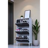 Eliusta Duru 72 cm Genişlikte Antrasit Renk Ayaklı Ayakkabılık Antre/kapı Önü 72X127X26 cm Ayakkabılık - Antrasit - Beyaz