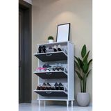 Eliusta Duru 72 Cm Genişlikte Antrasit Renk Ayaklı Ayakkabılık Antre/Kapı Önü 72X127x26 Cm Ayakkabılık