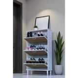 Eliusta Duru 72 Cm Genişlikte Meşe Renk Ayaklı Ayakkabılık Antre/Kapı Önü 72X127x26 Cm Ayakkabılık