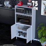 Eliusta Duru 75 cm Çift Kapaklı Mutfak Kiler Dolabı Raflı Mikrodalga Fırın Standı Banyo Dolabı 75X150X32 cm - Beyaz