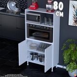 Eliusta Duru 80 cm Çift Kapaklı Mutfak Kiler Dolabı Raflı Mikrodalga Fırın Standı Banyo Dolabı 80X150X32 cm - Beyaz