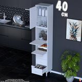 Eliusta Ekin 40 cm 3 Çekmeceli Bakliyat Dolabı Çok Amaçlı Mutfak Kiler Banyo Organizer Çocuk Odası Dolabı - Beyaz
