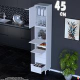 Eliusta Ekin 45 cm 3 Çekmeceli Bakliyat Dolabı Çok Amaçlı Mutfak Kiler Banyo Organizer Çocuk Odası Dolabı - Beyaz