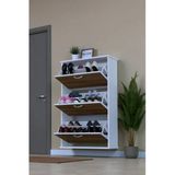 Eliusta Farel 72 Cm Genişlik 3 Kapaklı Ayakkabılık 72X114x26 Cm Ceviz Renk Kapı Önü/Antre Ayakkabılık