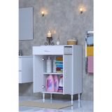 Eliusta Fre 55 Cm Çok Amaçlı Dolap 1 Raflı Tek Çekmeceli Banyo Mutfak Dolabı 55X88x32,5 Cm Organizer Dolap