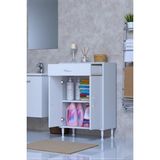 Eliusta Fre 65 cm Çok Amaçlı Dolap 1 Raflı Tek Çekmeceli Banyo Mutfak Dolabı 65X88X32,5 cm Organizer Dolap - Beyaz