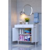 Eliusta Fre 90 cm Çok Amaçlı Dolap 1 Raflı Tek Çekmeceli Banyo Mutfak Dolabı 90X88X32,5 cm Organizer Dolap - Beyaz