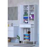 Eliusta Funci Beyaz Renk G:55 Cm Banyo Dolabı 3 Kapaklı 7 Raflı Dolap 55X173x32,5 Cm Boyutlarında Dolap