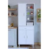 Eliusta Funci Beyaz Renk G:60 Cm Banyo Dolabı 3 Kapaklı 7 Raflı Dolap 60X173x32,5 Cm Boyutlarında Dolap
