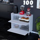 Eliusta Gaye Çok Amaçlı 2 Kapaklı Dolap 100X87X32 cm Banyo Mutfak Çocuk Odası Düzenleyici Kiler - Beyaz - 100 cm