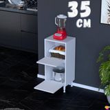 Eliusta Gaye Çok Amaçlı 2 Kapaklı Dolap 35X87X32 cm Banyo Mutfak Çocuk Odası Düzenleyici Kiler - Beyaz - 35 cm