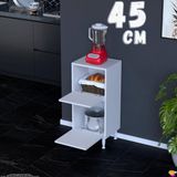 Eliusta Gaye Çok Amaçlı 2 Kapaklı Dolap 45X87X32 cm Banyo Mutfak Çocuk Odası Düzenleyici Kiler - Beyaz - 45 cm
