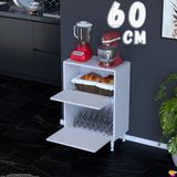 Eliusta Gaye Çok Amaçlı 2 Kapaklı Dolap 60X87X32 cm Banyo Mutfak Çocuk Odası Düzenleyici Kiler - Beyaz - 60 cm