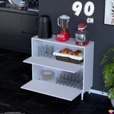 Eliusta Gaye Çok Amaçlı 2 Kapaklı Dolap 90X87X32 cm Banyo Mutfak Çocuk Odası Düzenleyici Kiler - Beyaz - 90 cm