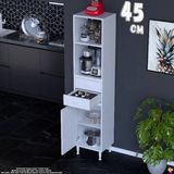 Eliusta Ilgın 45 cm Kahve Köşesi Çok Amaçlı Mutfak, Bakliyat ve Organizer Dolap Banyo Dolabı 45X181X32 cm - Beyaz