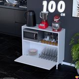 Eliusta Lara 100 cm Çok Amaçlı Mikrodalga Dolabı Alttan Kapaklı Fırınlık Kiler Ekmeklik 100X87X32 cm - Beyaz