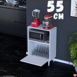 Eliusta Lara 55 cm Çok Amaçlı Mikrodalga Dolabı Alttan Kapaklı Fırınlık Kiler Ekmeklik 55X87X32 cm Beyaz