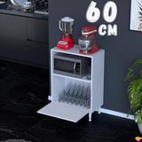 Eliusta Lara 60 cm Çok Amaçlı Mikrodalga Dolabı Alttan Kapaklı Fırınlık Kiler Ekmeklik 60X87X32 cm - Beyaz