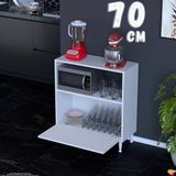 Eliusta Lara 70 cm Çok Amaçlı Mikrodalga Dolabı Alttan Kapaklı Fırınlık Kiler Ekmeklik 70X87X32 cm - Beyaz