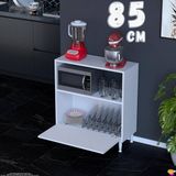 Eliusta Lara 85 cm Çok Amaçlı Mikrodalga Dolabı Alttan Kapaklı Fırınlık Kiler Ekmeklik 85X87X32 cm Beyaz