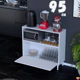 Eliusta Lara 95 cm Çok Amaçlı Mikrodalga Dolabı Alttan Kapaklı Fırınlık Kiler Ekmeklik 95X87X32 cm - Beyaz