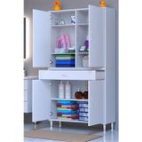 Eliusta Line Beyaz 100 Cm Banyo Dolabı Çok Bölmeli Banyo Düzenleyici Dolap 4 Kapaklı 4 Raflı 100X173x32,5 Cm