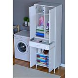 Eliusta Line Beyaz 60 Cm Banyo Dolabı Çok Bölmeli Banyo Düzenleyici Dolap 4 Kapaklı 4 Raflı 60X173x32,5 Cm