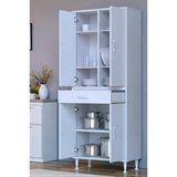 Eliusta Line Beyaz 65 Cm Banyo Dolabı Çok Bölmeli Banyo Düzenleyici Dolap 4 Kapaklı 4 Raflı 65X173x32,5 Cm