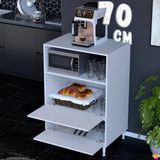 Eliusta Linea Üstü Açık Mutfak Dolabı 70 cm Mikrodalga Fırın Tezgahı Çift Kapaklı Kiler Düzenleyici Dolap - Beyaz