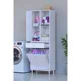 Eliusta Liora Beyaz Çok Amaçlı Banyo Dolabı 65 Cm Genişliğe Sahip 65X171x32,5 Cm Tek Sepetli 2 Raflı Dolap