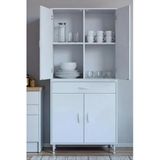 Eliusta Luma Kapaklı & Çekmeceli Banyo Dolabı 80 Cm Genişlikte Beyaz Dolap 80X173x32,5 Cm Depolama Dolabı