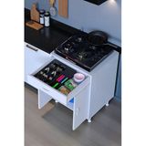 Eliusta Lumin Tüp Yuvalı 60 cm Ankastre Ocak Altı Dolap 60X88X48 cm Beyaz Dolap Çekmeceli Mutfak Organizeri