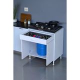 Eliusta Lumin Tüp Yuvalı 70 Cm Ankastre Ocak Altı Dolap 70X88x48 Cm Beyaz Dolap Çekmeceli Mutfak Organizeri