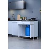 Eliusta Lumin Tüp Yuvalı 75 cm Ankastre Ocak Altı Dolap 75X88X48 cm Beyaz Dolap Çekmeceli Mutfak Organizeri